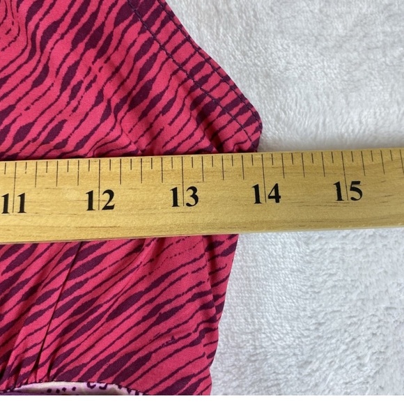 Athleta Mini Halter Dress Women Sz 4 Pink‎ Paisley Mixed print Athletic Padded - Picture 7 of 8